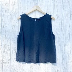 Eileen Fisher Black 100% Silk Top